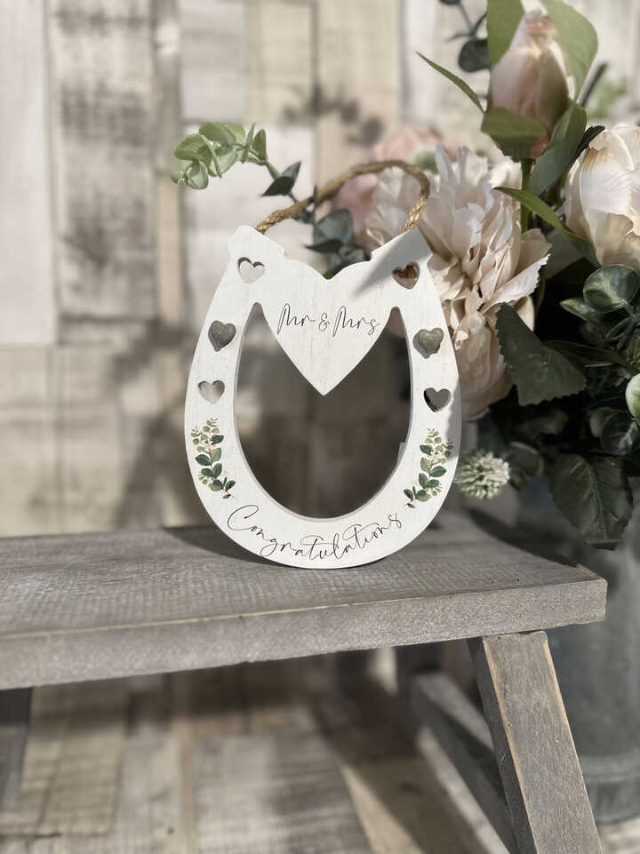 Mr & Mrs Horseshoe Plaque