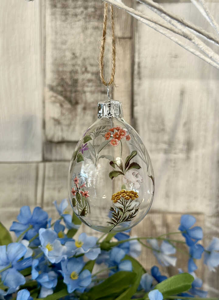 Primavera Multi Floral Glass Egg