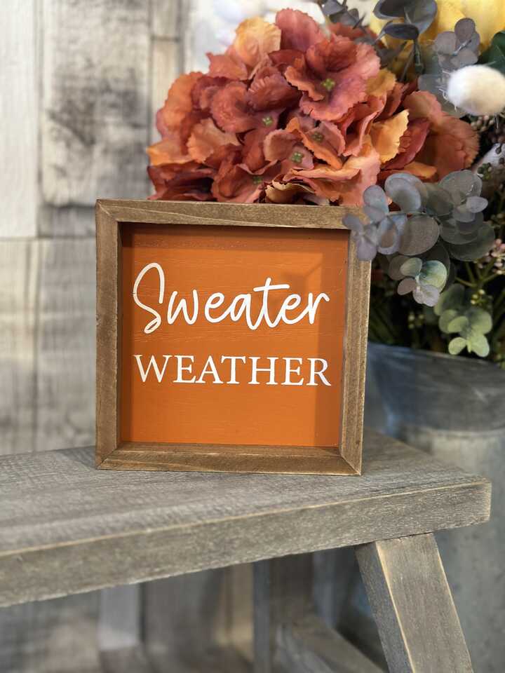 Sweater Weather Framed Mini Plaque