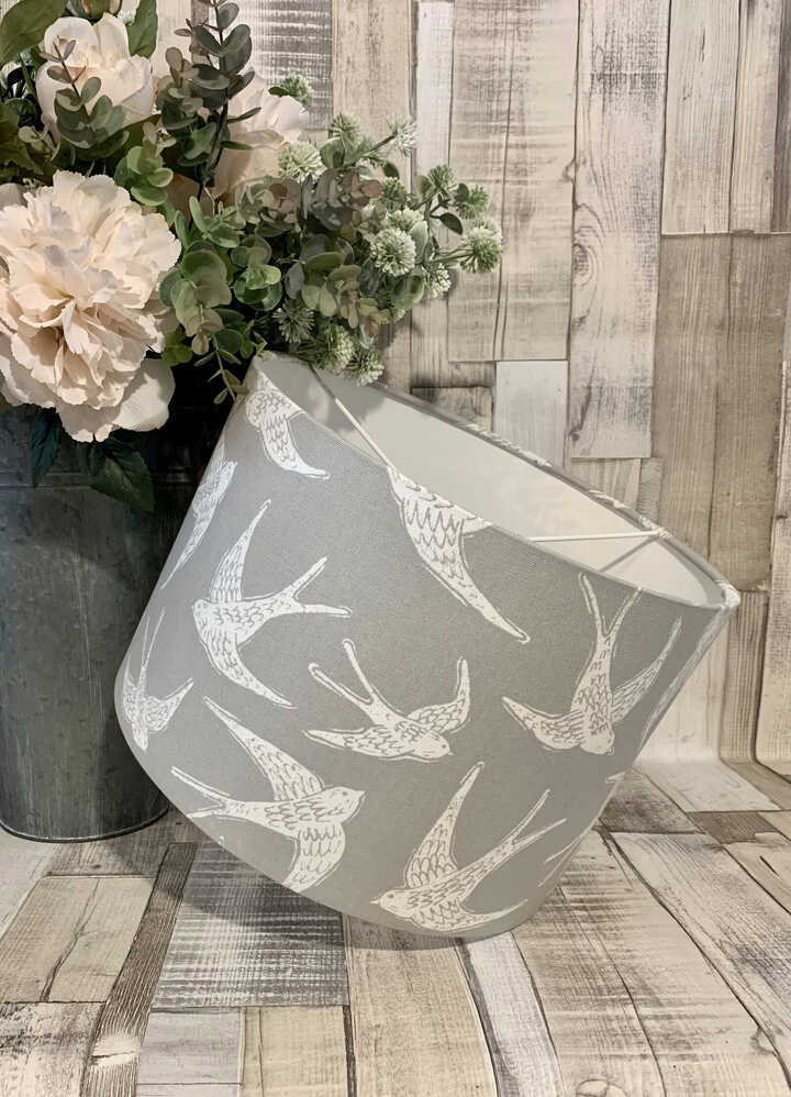 Swallow Dove Grey Lampshade