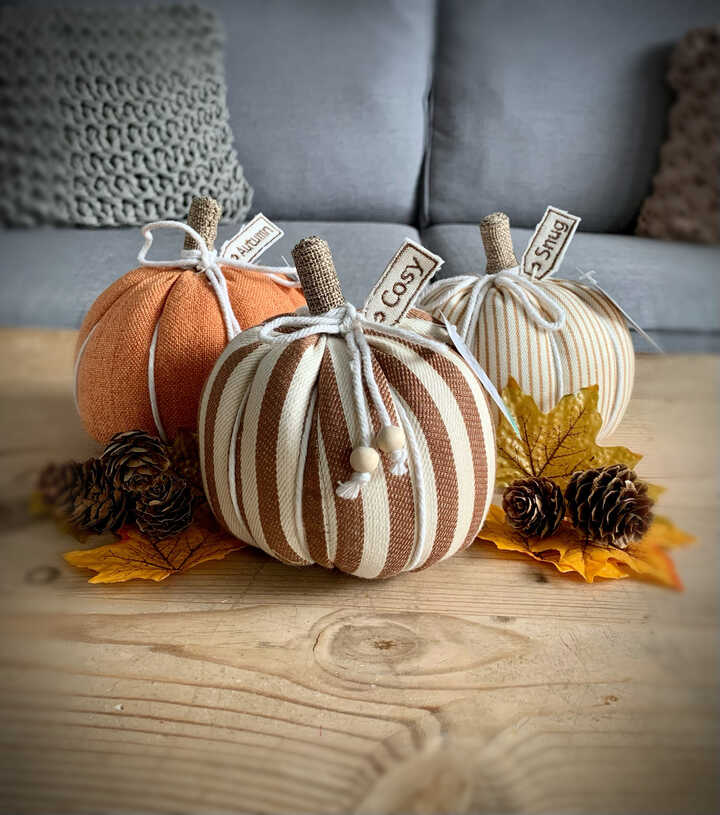 Cosy Fabric Pumpkins - 3 Designs