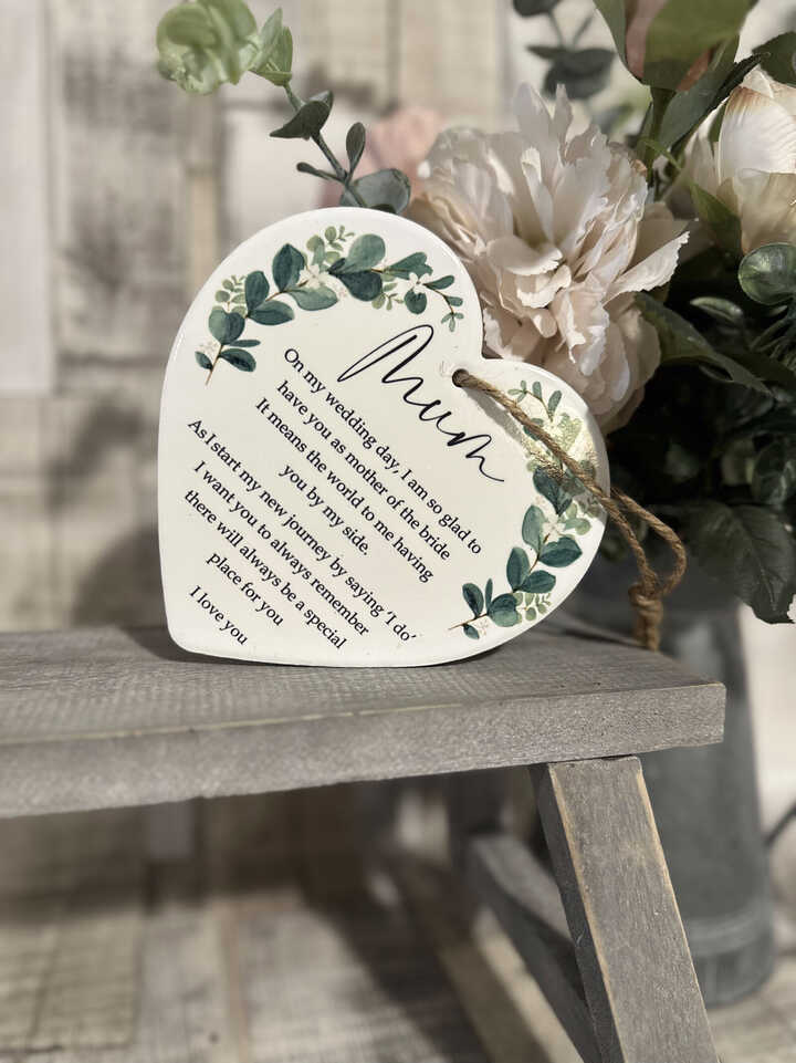 Mother Of The Bride Ceramic Heart Hanger