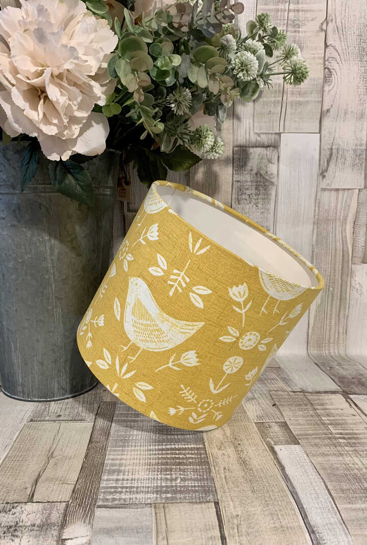 Scandi Bird Ochre Lampshade