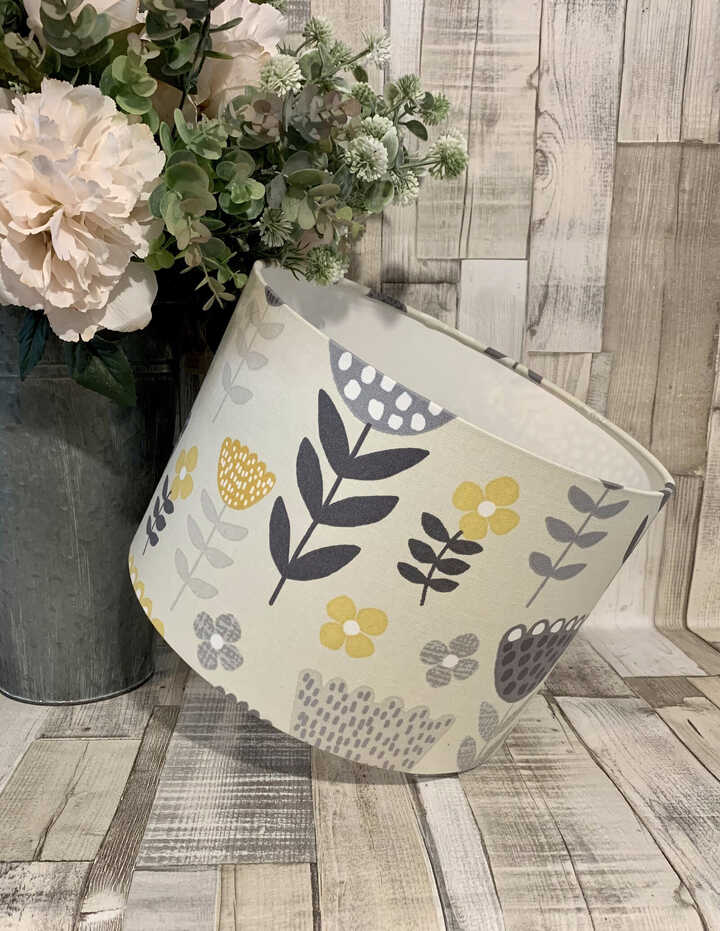 Retro Floral Ochre Lampshade