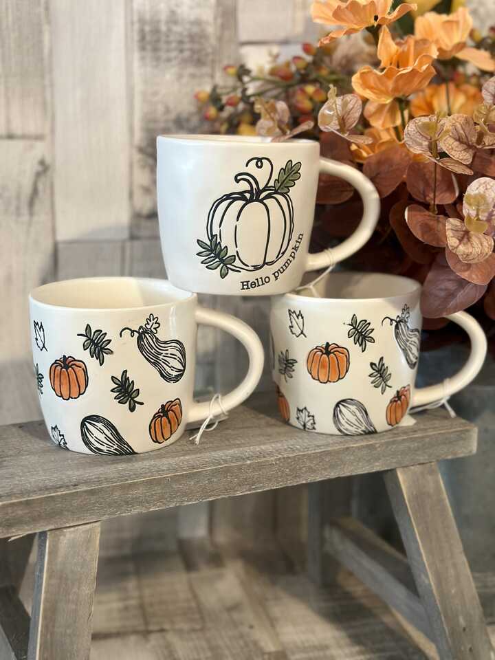 Autumn Debossed Stoneware Mug