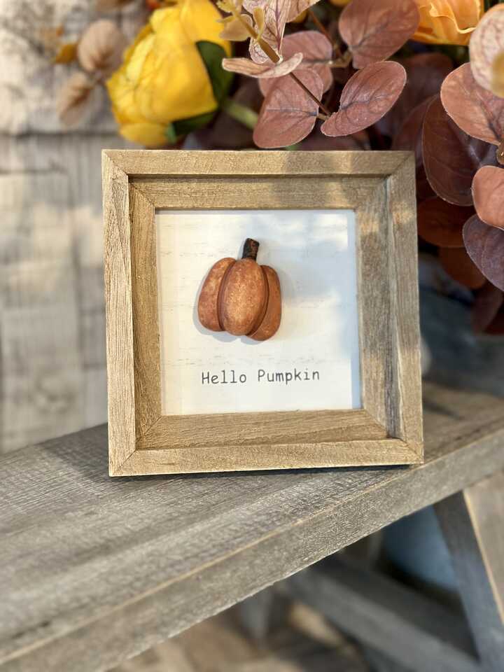 Hello Pumpkin Framed Plaque