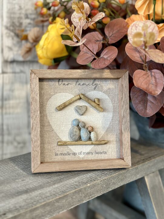 Our Family Pebble Framed Plaque