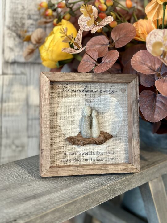 Grandparents Pebble Framed Plaque