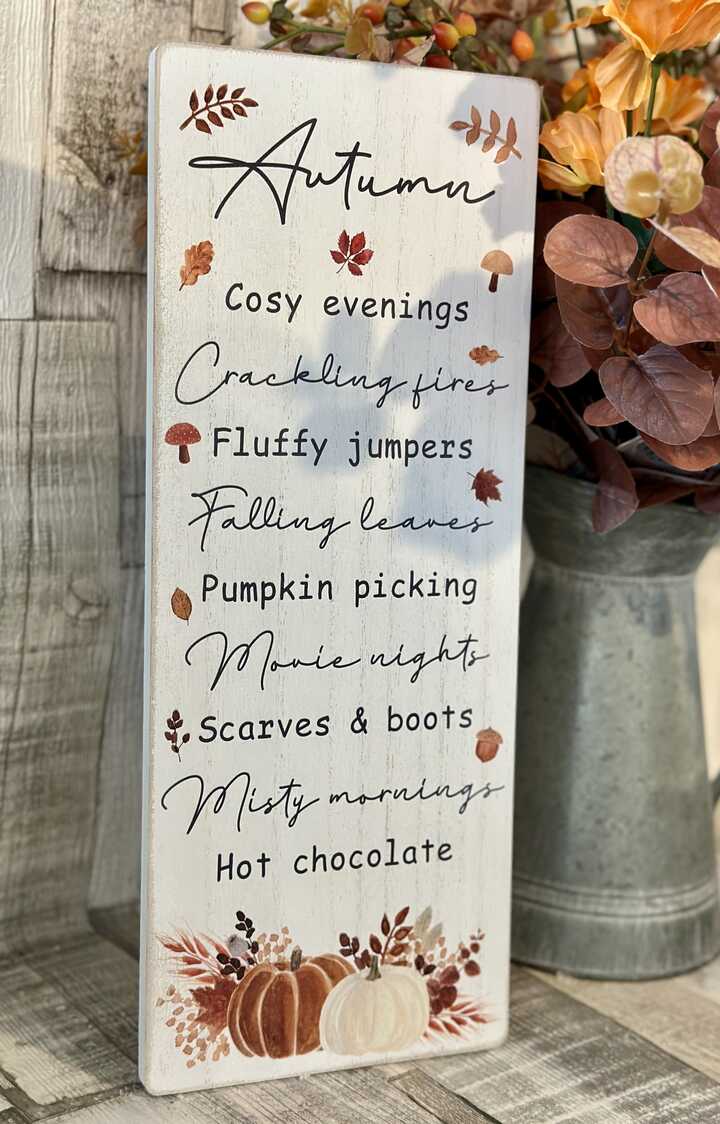 Autumn Cosy Evenings Pumpkin Sign