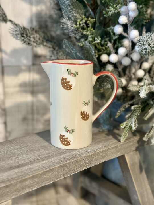 Small Stoneware Christmas Pudding Jug