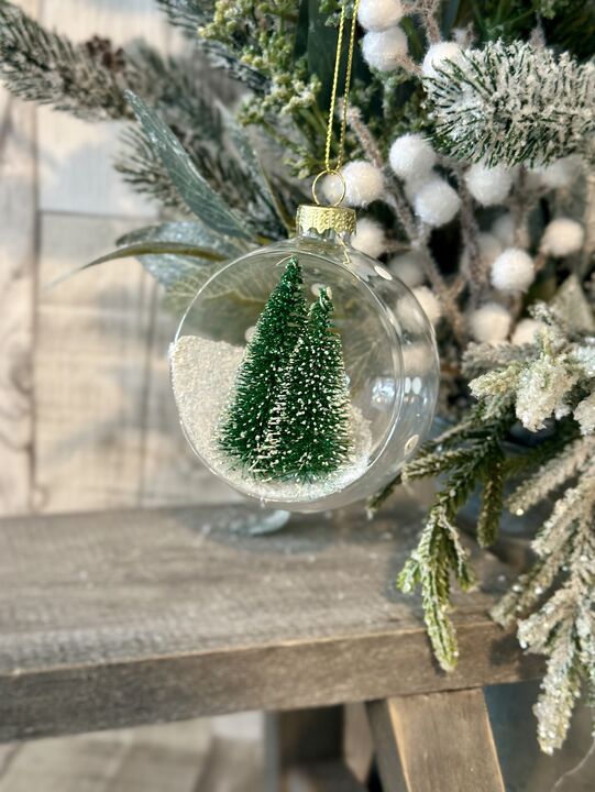 Clear Glass Bristle Tree Open Bauble