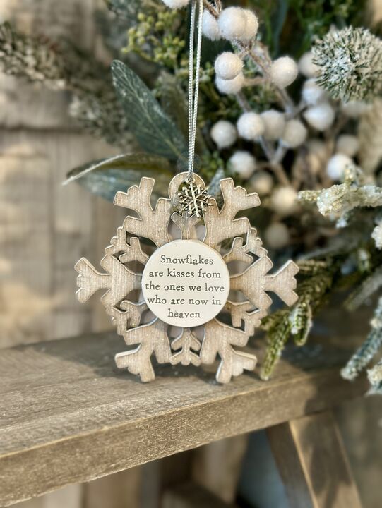 Now In Heaven Wooden Snowflake