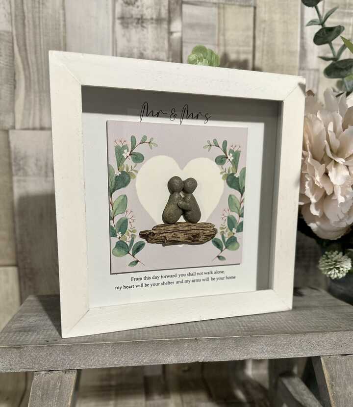 Mr & Mrs Wedding Pebble Plaque