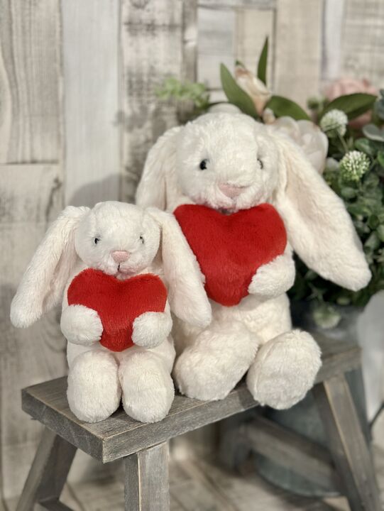 Bashful Red Love Heart Bunny