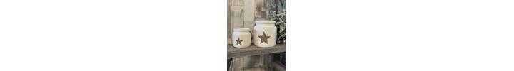 White Ceramic Star Tealight Holder