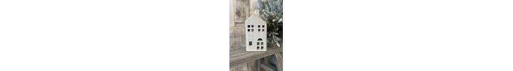 Large Rustic Ceramic House Tealight Holder