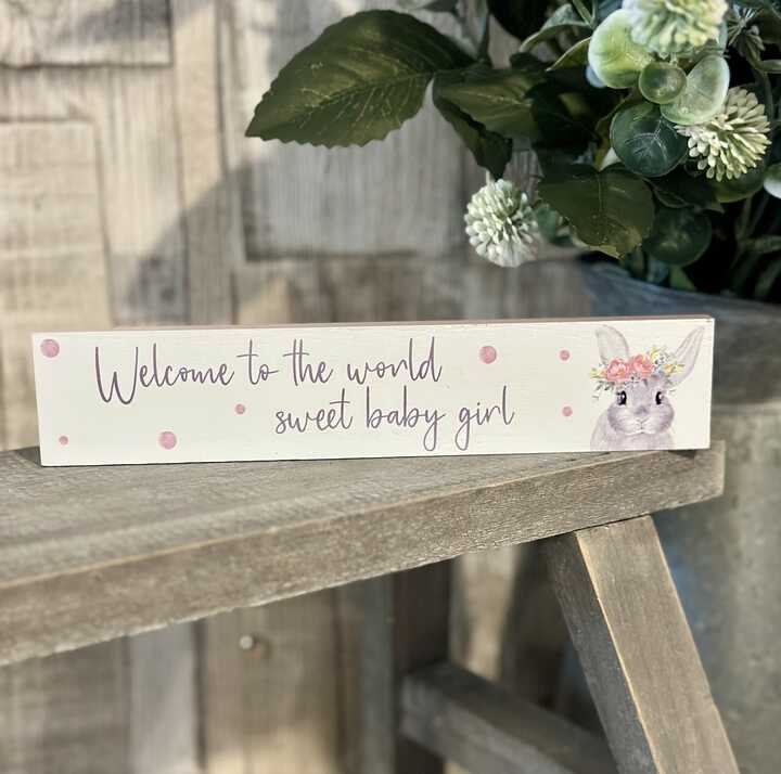 Welcome Sweet Baby Girl Plaque