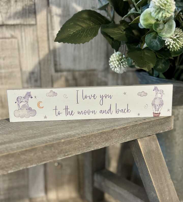 Love You To The Moon Baby Plaque