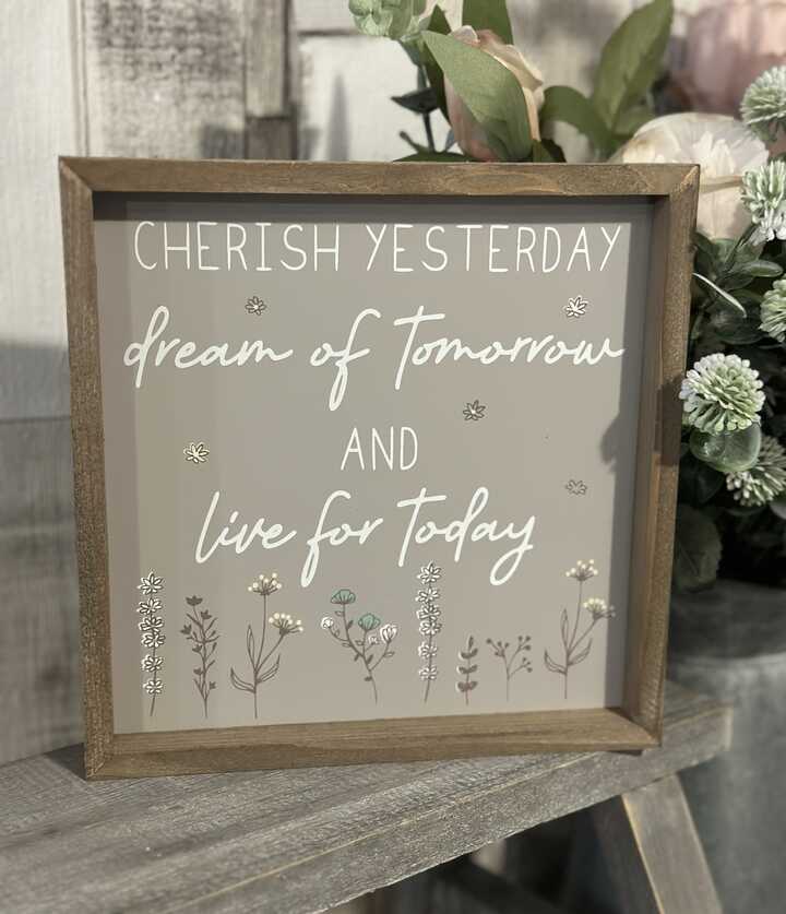 Cherish Yesterday Framed Plaque