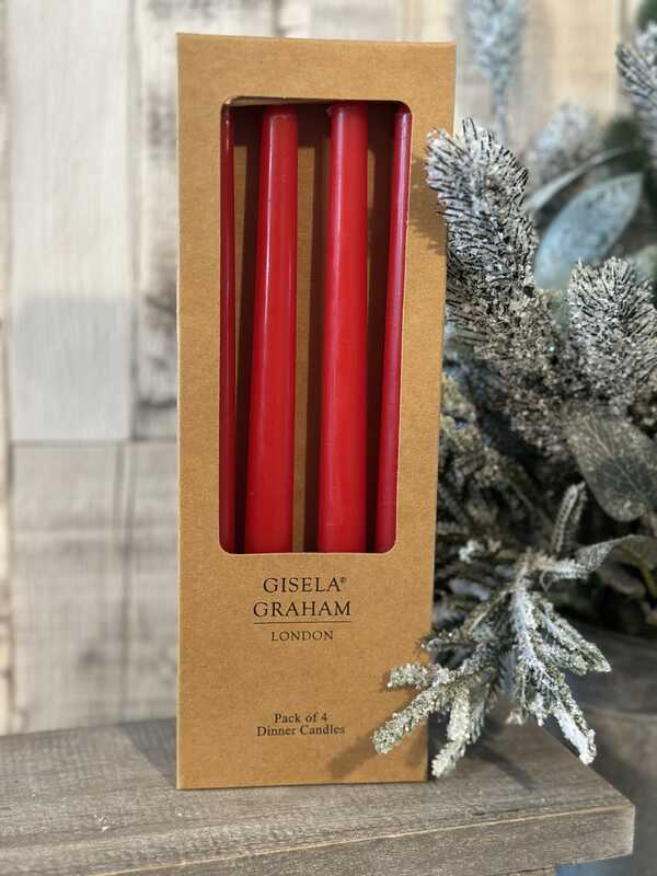 Red Taper Dinner Candles (Box of 4)