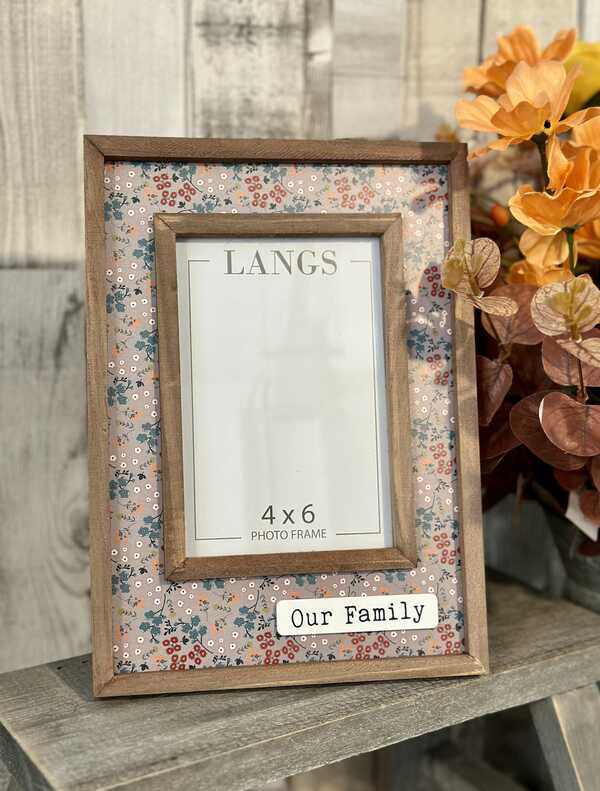 Our Family Floral Wooden Photo Frame