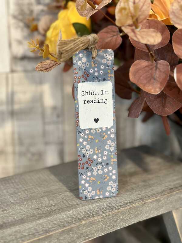 Shhh..Floral Wooden Bookmark