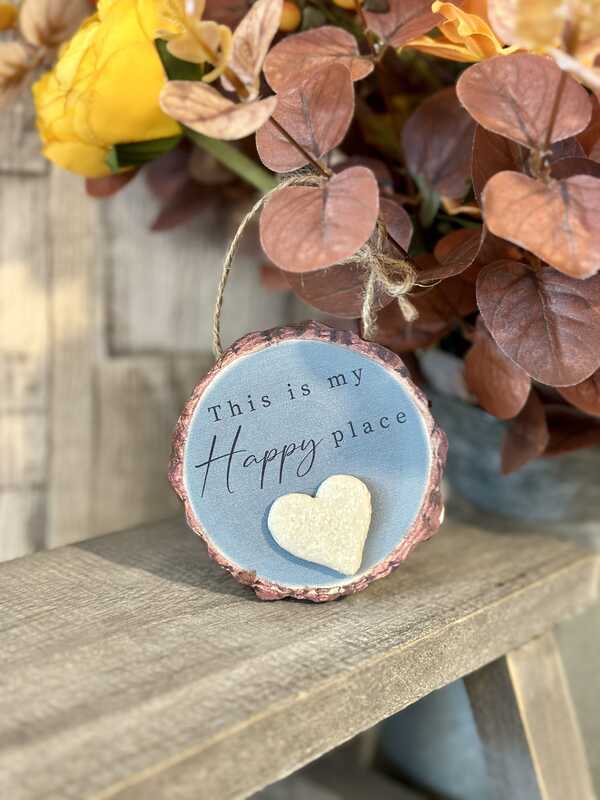 Happy Place Pebble Bark Hanger