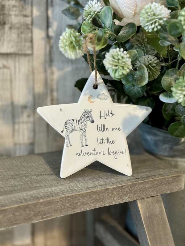 Hello Little One Star Ceramic Hanger